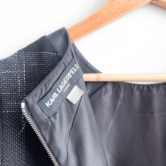 Elegant Navy Plaid Dress - Picture 5 of 9